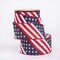 Red White Blue Patriotic Wired Ribbon, 4th of July Ribbons,Gold Stars and Stripes Design